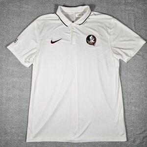 Nike Florida State Seminoles Dri-FIT Travel Polo Shirt Mens Large Tall White